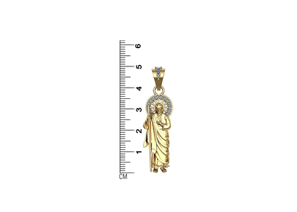 Religious Saint Jude Pendant with CZ's